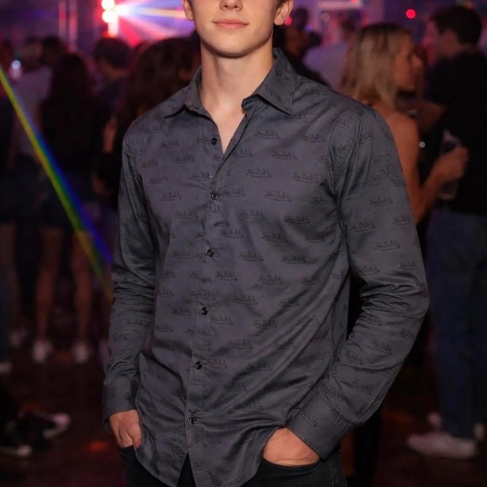 Von Dutch Charcoal Button Down Shirt